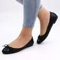 Balerini  de dama , cu fundita , cu reflexii stralucitoare HR21601-BLACK, Culoare (12): Negru, Marime (12): 38 - - Roveli