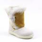 Cizme imblanite pentru copii , din piele naturala  3142-MUSTAR/ALB, Culoare (12): Alb, Galben, Marime (12): 28 - - Roveli