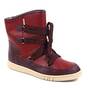 ​Ghete imblanite de dama , din piele naturala , cu sireturi  4043-BORDO, Culoare (12): Bordo, Marime (12): 38 - - Roveli