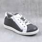 Pantofi sport , pentru copii , din piele naturala , cu fermoar lateral 1864-GRI/ALB1, Culoare (12): Alb, Gri, Marime (12): 33 - - Roveli