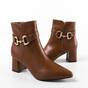 Botine dama cu toc patrat din piele ecologica Maro Sofina, Culoare (12): Maro, Marime (12): 40 - - Roveli