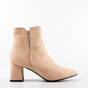 Botine dama cu toc patrat din piele ecologica intoarsa Crem Lumi, Culoare (12): Crem, Marime (12): 40 - - Roveli