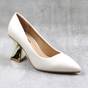 ​Pantofi de dama , eleganti , cu toc stilizat , auriu ST-F113-BEIGE, Culoare (12): Bej, Marime (12): 40 - - Roveli