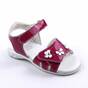 Sandale din piele naturala , lacuita , pentru fetite , cu flori 1833-FUCSIA/X, Culoare (12): Alb, Fucsia, Marime (12): 24 - - Roveli