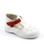 Pantofi comozi , pentru copii , decupati , din piele naturala 3208/3206-ALB/ROSU, Culoare (12): Alb, Rosu, Marime (12): 24 - - Roveli