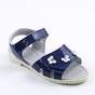 Sandale din piele naturala , lacuita , pentru fetite , decorate cu flori  1833F-BLEUMARIN, Culoare (12): Bleumarin, Marime (12): 35 - - Roveli