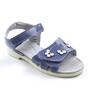 Sandale din piele naturala , lacuita , pentru fetite , decorate cu flori  1833F-BLEU/BLEU, Culoare (12): Alb, Bleu, Marime (12): 32 - - Roveli
