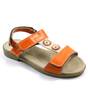 Sandale din piele naturala , lacuita , pentru fetite , decorate cu flori  7202-BEJ/BEJ, Culoare (12): Portocaliu, Marime (12): 32 - - Roveli
