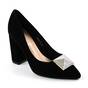 Pantofi eleganti de dama , cu brosa argintie 88416-11-BLACK, Culoare (12): Negru, Marime (12): 38* - - Roveli