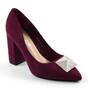 ​Pantofi eleganti de dama , cu brosa argintie 88416-11-PURPLE, Culoare (12): Mov, Marime (12): 37* - - Roveli