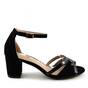 Sandale comode de dama , din catifea O826-BLACK, Culoare (12): Negru, Marime (12): 41 - - Roveli