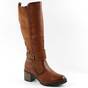 Cizme imblanite de dama , cu catarama decorativa  A10386-CAMEL/X, Culoare (12): Camel, Marime (12): 37 - - Roveli