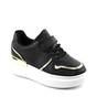​Pantofi sport pentru copii, cu talpa groasa H163-BLACK, Culoare (12): Negru + Gold, Marime (12): 25 - - Roveli