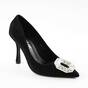 Pantofi dama , de ocazie , cu brosa decorata GQ03-BLACK, Culoare (12): Negru, Marime (12): 38 - - Roveli